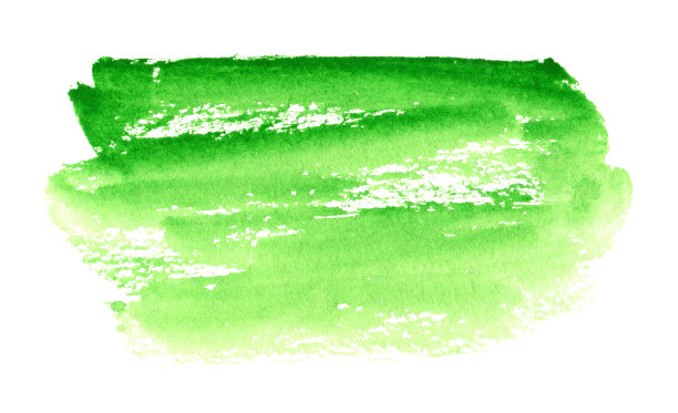 摘要以绿色水彩形状为背景，孤立于白色之上。水彩剪辑艺术为您的设计图片下载