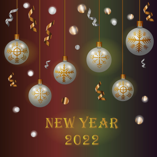 圣诞装饰物挂在圣诞树上，全景网背景图片下载