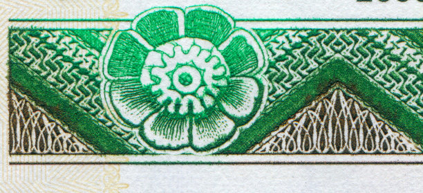 钞票图案设计的宏观特写图片下载