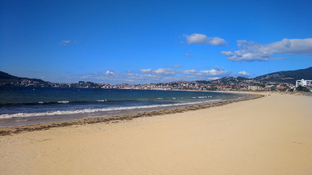 美国海滩和panzon, rias Baixas，加利西亚，西班牙。图片下载