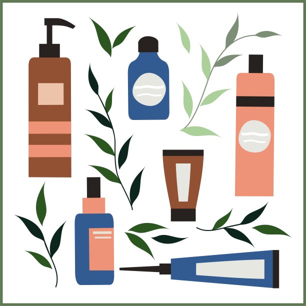 有机化妆品。无防腐剂。生态友好。矢量插图。图片下载