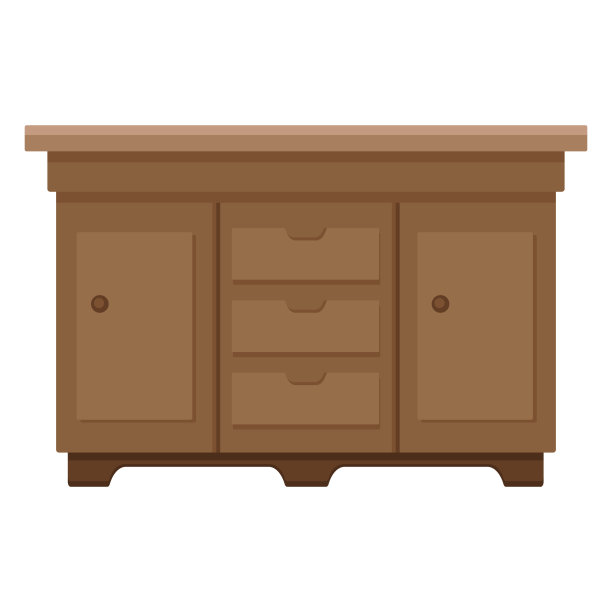 褐木抽屉柜图片下载