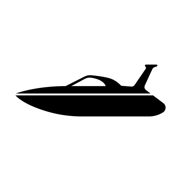船图标。黑色的轮廓。侧视图。矢量平面图形说明。白色背景上的孤立对象。隔离。图片下载