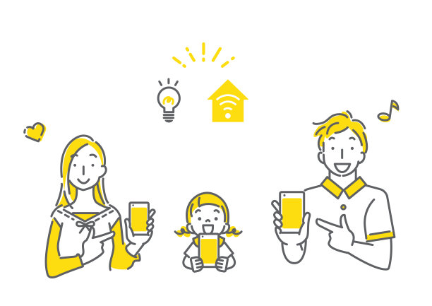 有智能手机的幸福家庭图片下载