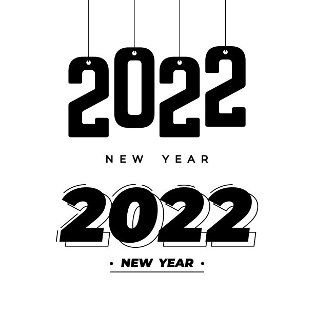 2022年新年标志文字设计集。2022号设计模板。日历简单的图标。现代抽象的旗帜图片下载
