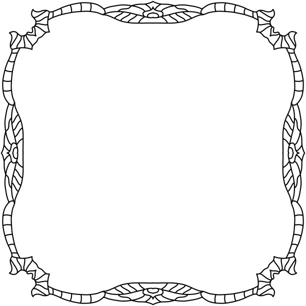 带有蝙蝠等元素的方形框架图片下载