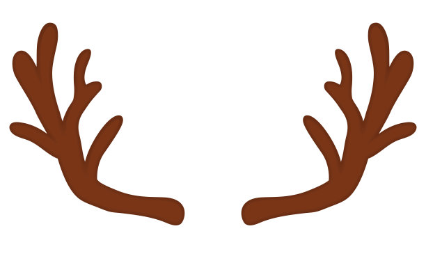 驯鹿的鹿角。搞笑自拍面具图片下载