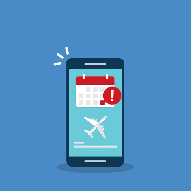 航班延误信息或旅行日程。在线提醒。手机上重要航班起飞通知信息。矢量图图片下载