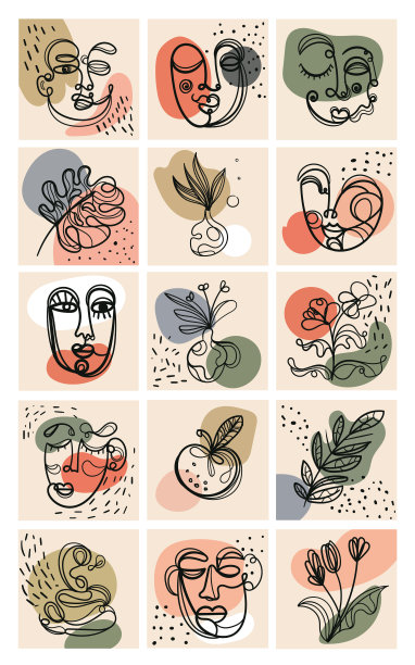 在抽象背景上的涂鸦线绘制图片下载