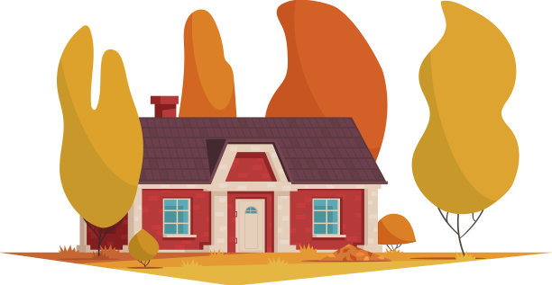 复古风格房屋构图图片下载