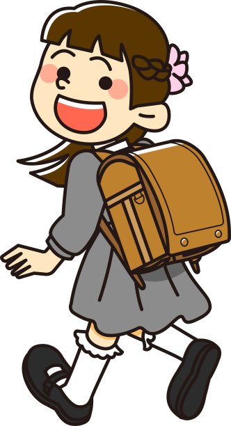 一个背着棕色书包的小学生图片下载