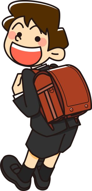 一个背着红色书包的小学生图片下载