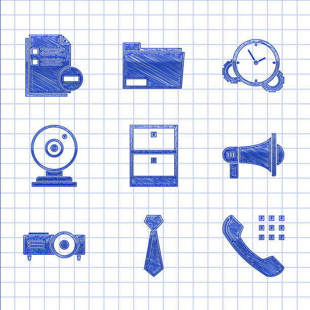 设置档案文件抽屉领带电话听筒图片下载