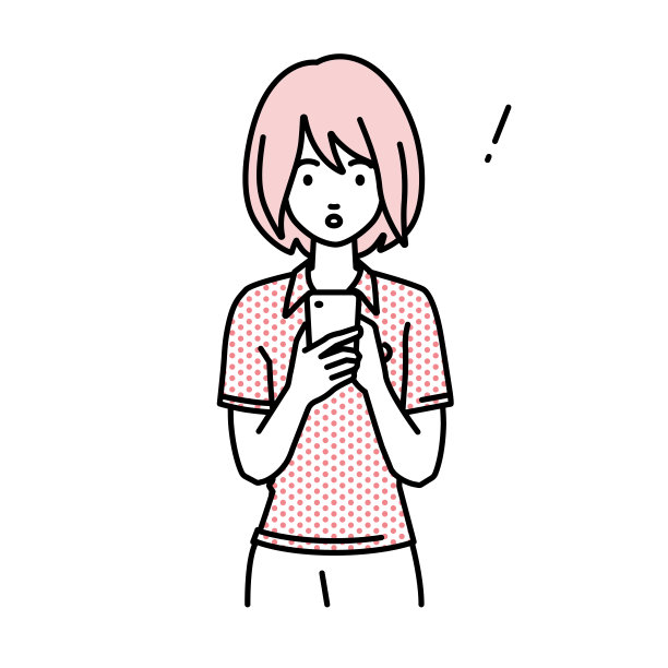 一名穿polo衫的女子发现并注意到有东西站在那里，她往里看，手里拿着智能手机图片下载