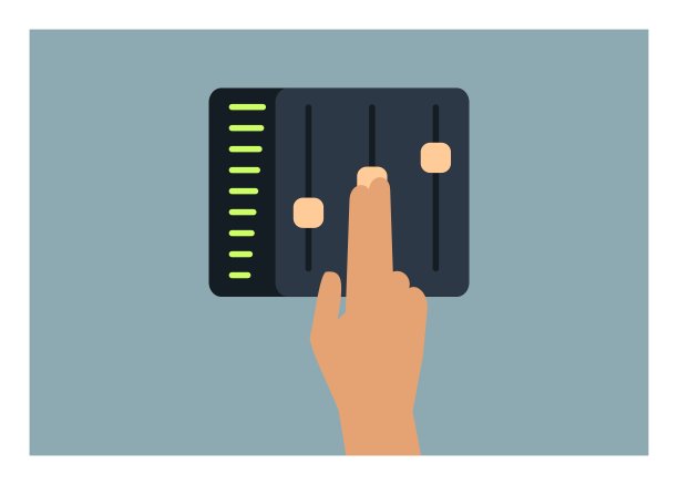 手动调节控制面板。简单的平面插图。图片下载