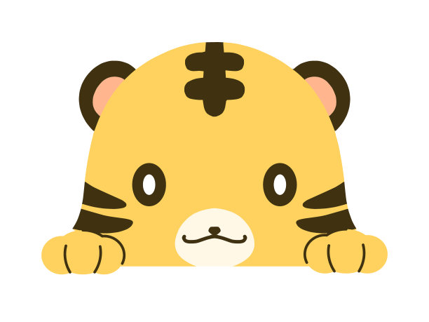 老虎向里窥视的插图图片下载