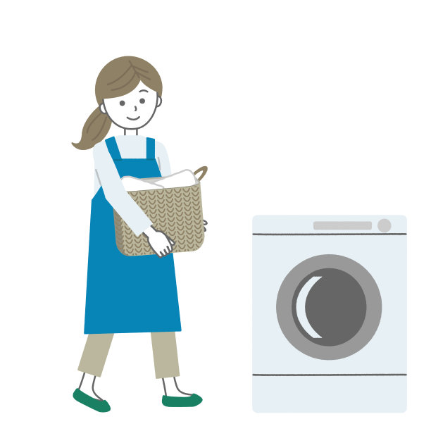 拿着一篮子衣服的女人图片下载