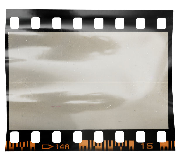 单一的35毫米直径幻灯带在白色背景与良好的光反射和灰尘。图片下载