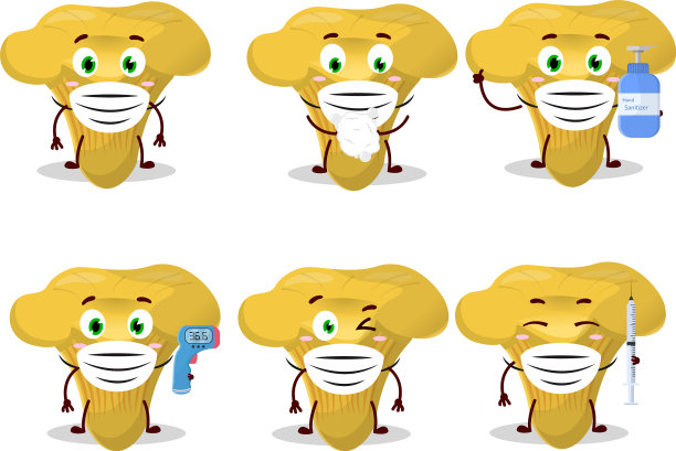 一幅鸡油菌卡通设计风格的图片图片下载