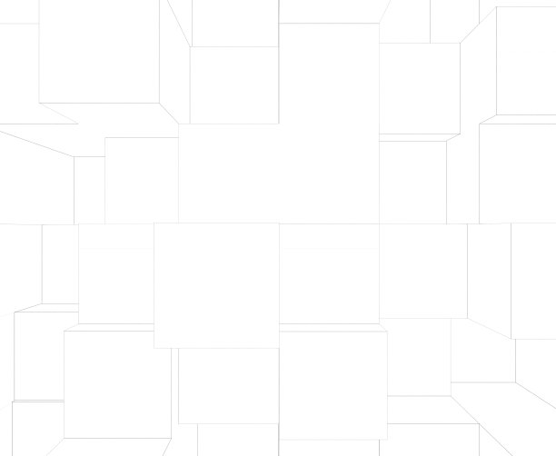 几何抽象城市背景三维渲染。白色线性立方体分割关卡场景。几何背景说明。构造现代透明墙纸。混乱的体系结构模式。装饰纹理图片下载