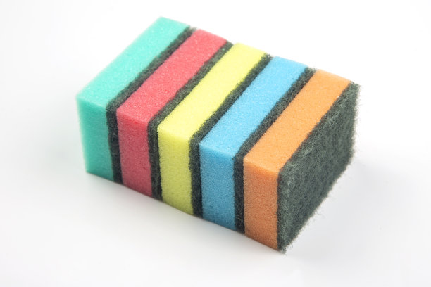 洗碗用的彩色毛巾。清洗和清洁图片下载