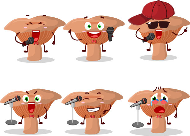 可爱的卡通设计概念，尼斯卡罗唱歌图片下载