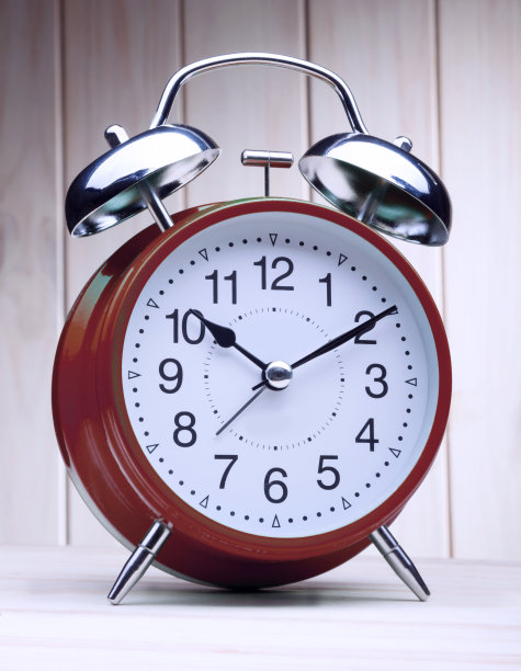 绿色闹钟早晨叫醒时间图片下载