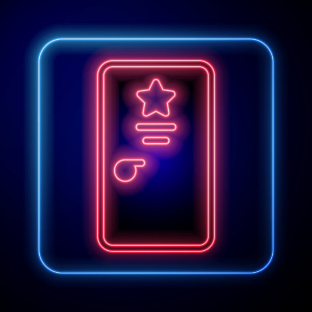 发光的霓虹灯后台图标孤立的黑色图片下载