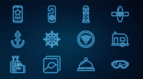 设置线滑雪护目镜房车露营拖车图片下载