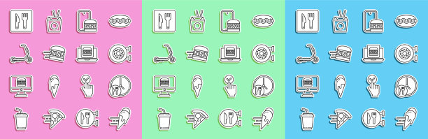 设定线上订购冰激凌四周图片下载