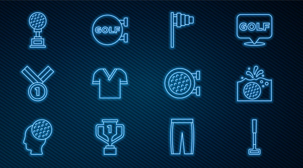 高尔夫球杆球套水旗衫图片下载