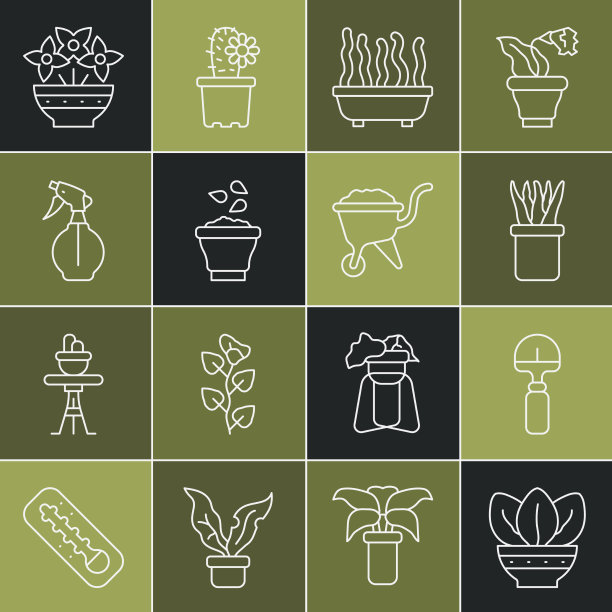 设置线植物在锅铲种子碗水图片下载