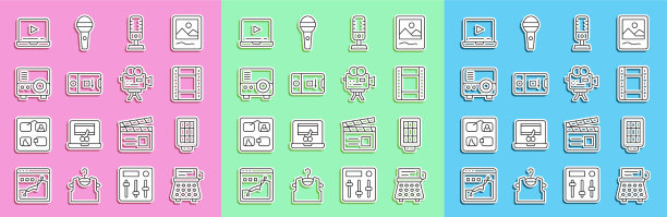 设置行复古打字机软盒灯光播放图片下载