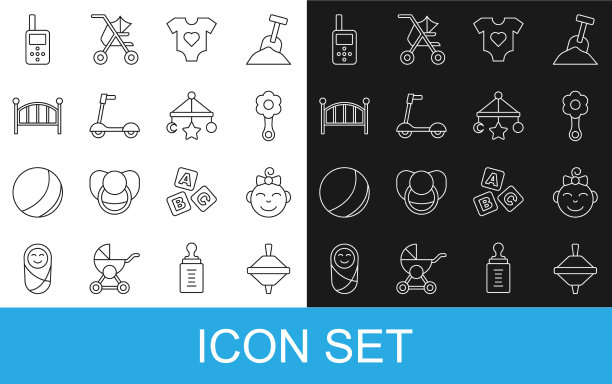 设置线旋转玩具小女孩的头摇图片下载