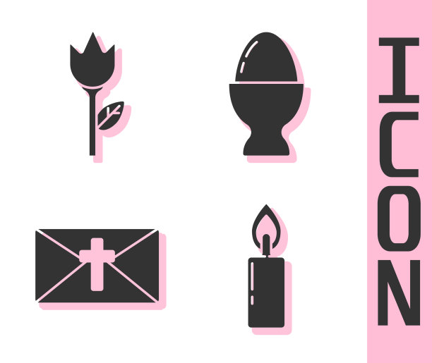 设置燃烧的蜡烛花郁金香贺卡图片下载