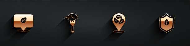 设置素食饮食和图标与长影子图片下载