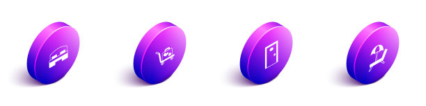 设置等距酒店客房床推车手提箱图片下载