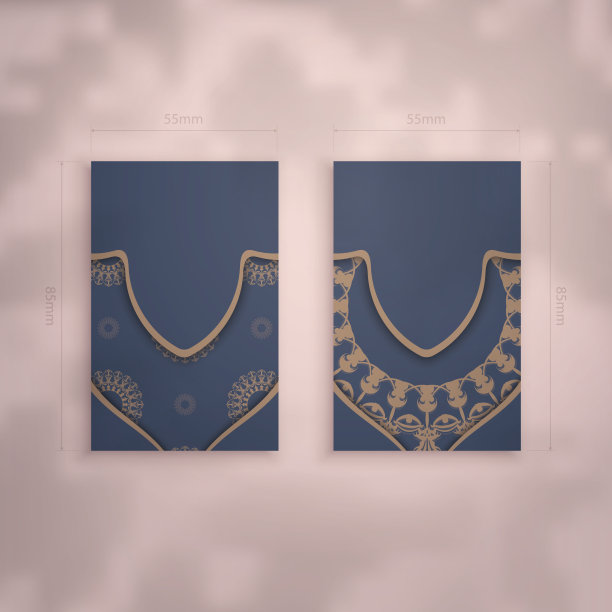 名片模板在蓝色与抽象的棕色装饰为您的联系人。图片下载