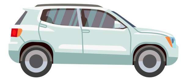 白色的掀背车。卡通风格的紧凑城市车图片下载