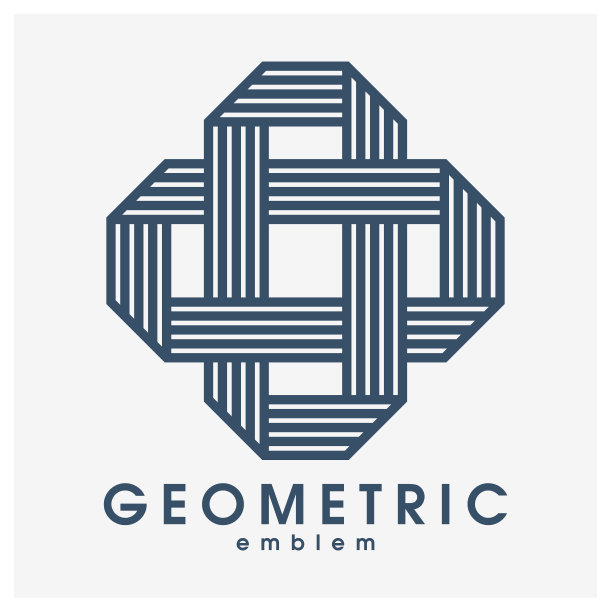 抽象的几何矢量标志孤立于白色，线性平面设计现代风格符号，线条艺术几何形状标志或图标。图片下载