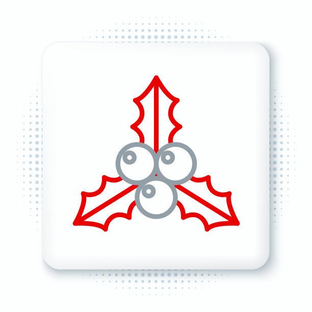 线分枝viburum或guelder玫瑰图标孤立图片下载