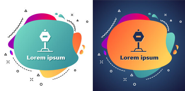 白色停车标志孤立在白色和蓝色图片下载