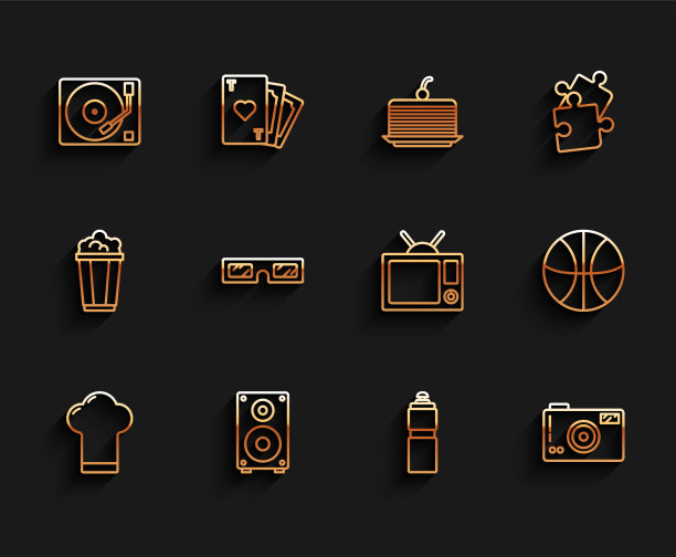 设置线厨师帽立体声扬声器乙烯基播放器图片下载