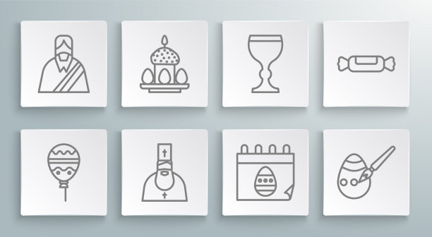 系上丝带的气球和复活节蛋糕图片下载