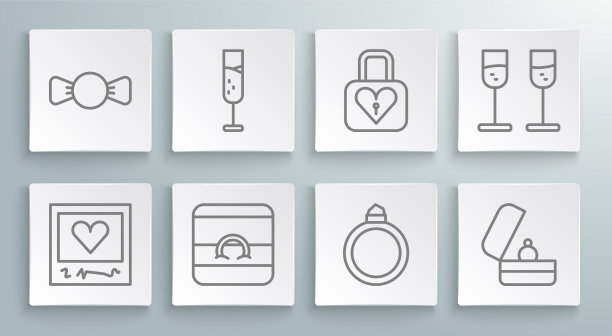 设置线条相框和心形玻璃的图片下载