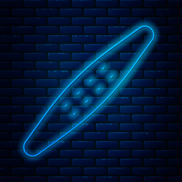 发光的霓虹灯线指甲文件宠物图标孤立上图片下载