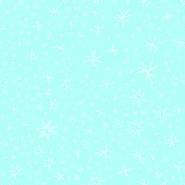 手绘雪花圣诞节无缝图案。淡淡的雪花在粉笔雪花的背景。令人敬畏的粉笔手绘雪覆盖。别具一格的节日装饰图片下载