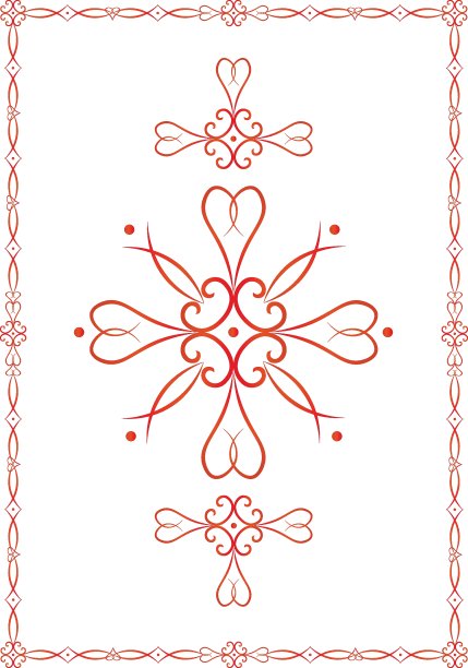 美丽的矢量框架的风格化锻造红色黄金图片下载