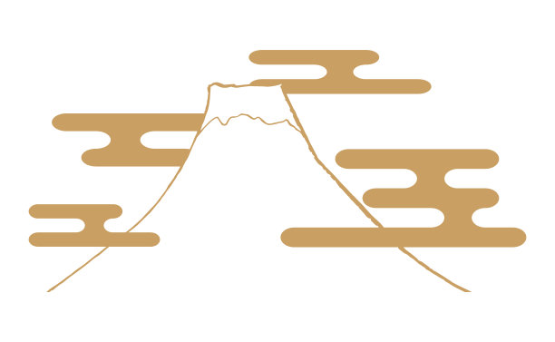 日本风格的富士山插图图片下载