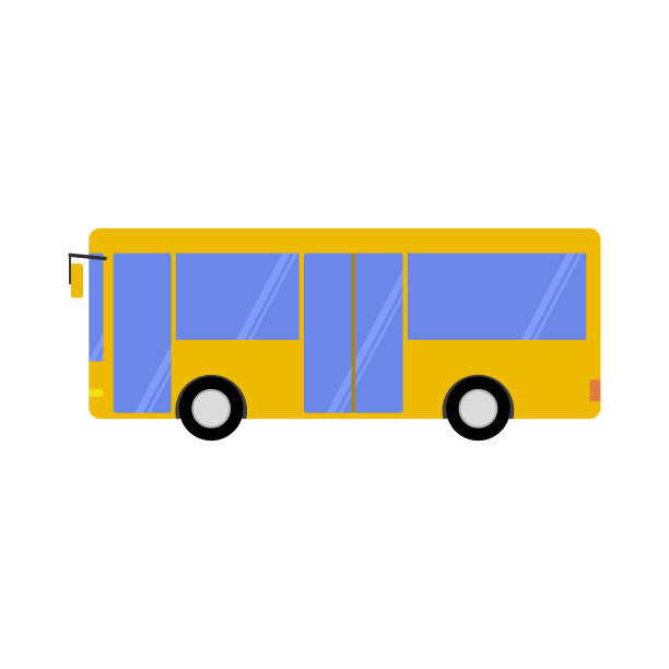 城市公共汽车孤立在白色背景。矢量插图。图片下载